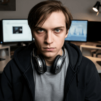 Leo, der Protagonist aus Band 2. Ein Detektiv in dunkler Umgebung, der nach Spuren sucht.