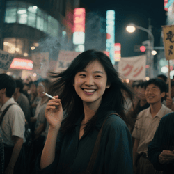 Yumi Tanaka, Ayas Mutter in Brighton. Sie verbirgt eine Vergangenheit im Tokio der 60er Jahre. Ihr Schweigen über den Großvater ist der Schlüssel zu Ayas eigener Herkunft.